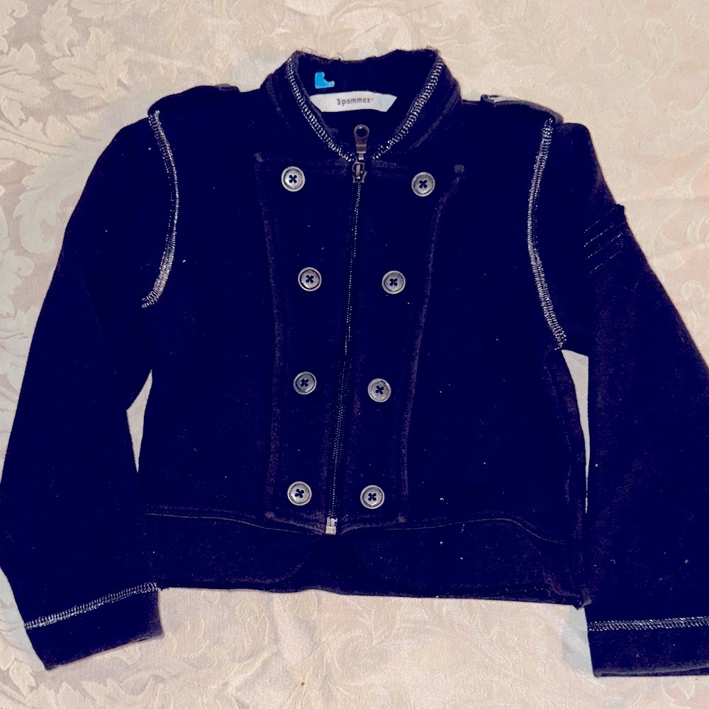 3Pommes Black Kids Blazer with Button Accents